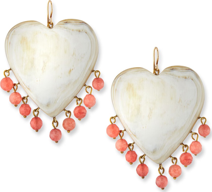 Ashley Pittman Landa Heart Earrings in Light Horn