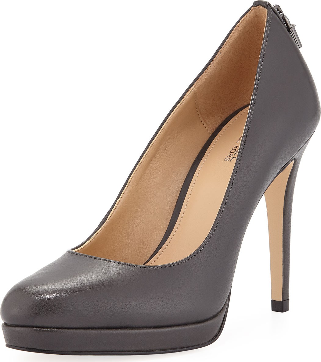 MICHAEL MICHAEL KORS Antoinette Leather Platform Pumps with Padlock