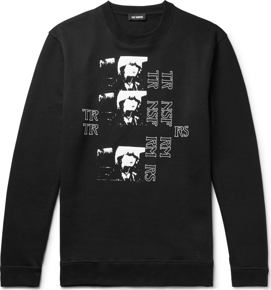 Raf Simons Printed Loopback Cotton-Jersey Sweatshirt