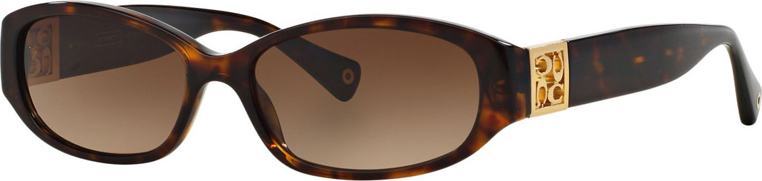 COACH Slim Oval Sunglasses w/ Logo Insert