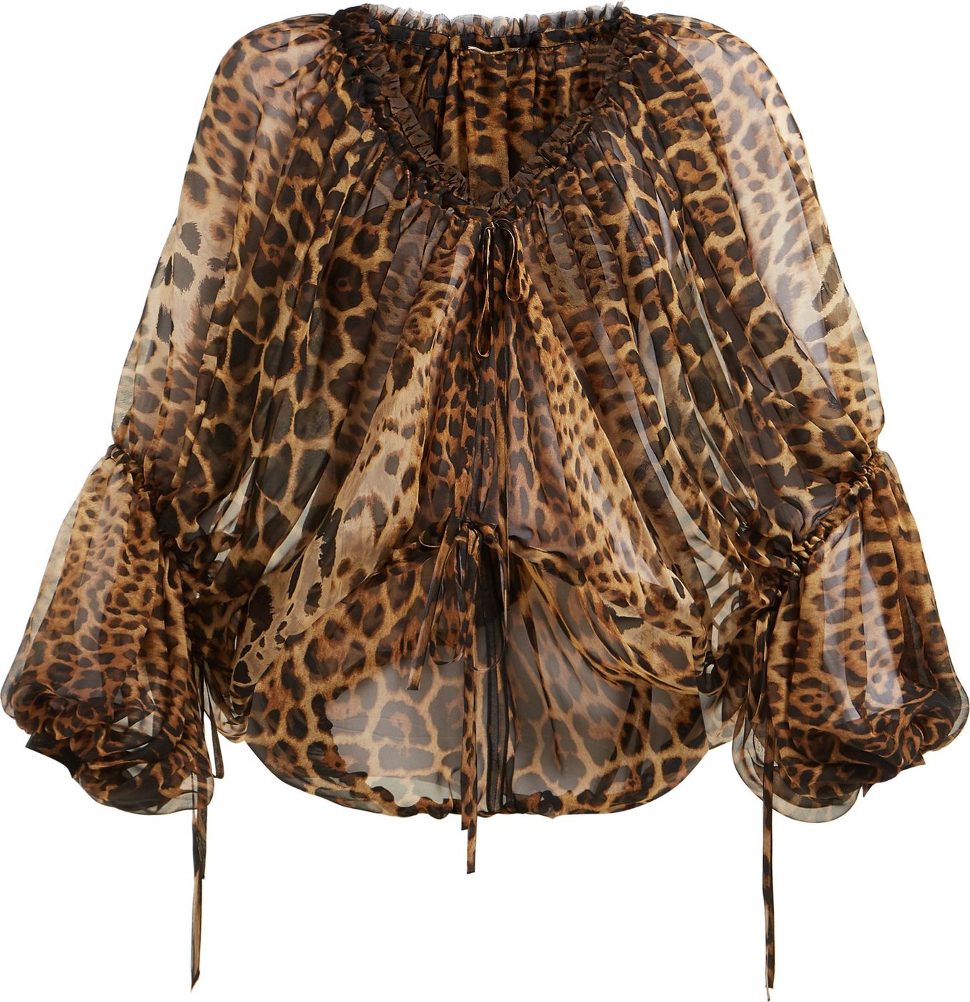 Saint Laurent Leopard-print silk blouse