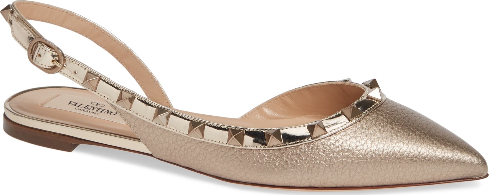 Valentino Rockstud Slingback Ballerina Flat