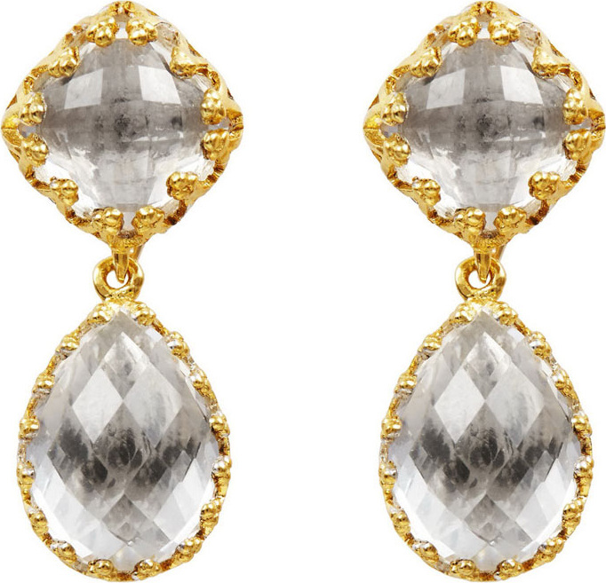 Larkspur & Hawk Jane Small Earrings, White Quartz