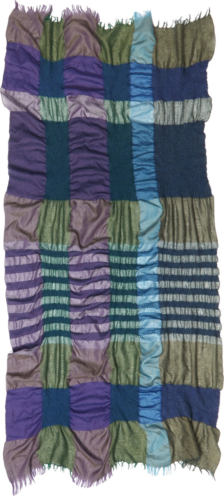 Y's By Yohji Yamamoto Multicolor Plaid Scarf