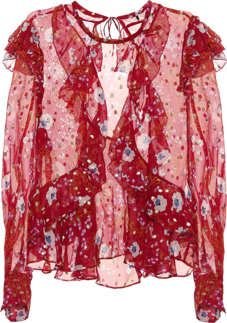 Isabel Marant Ruffled floral-printed blouse