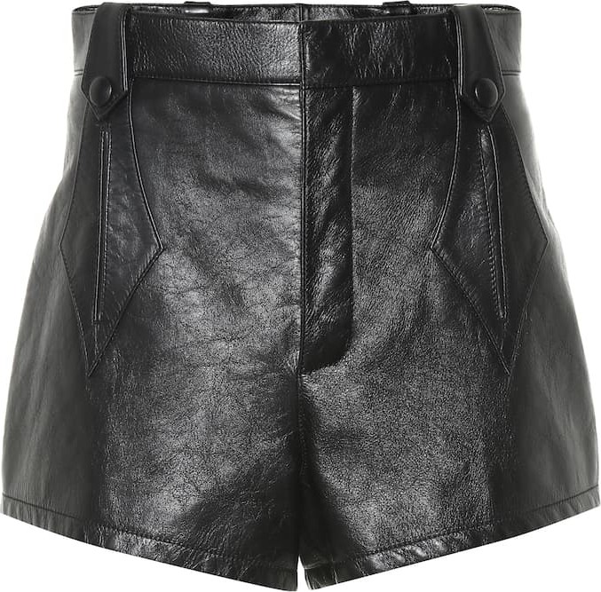 Saint Laurent High-waisted leather shorts