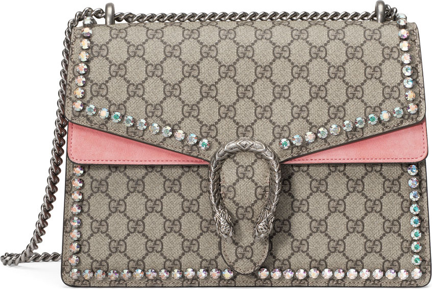 Gucci Dionysus GG Canvas Chain Shoulder Bag with Crystals