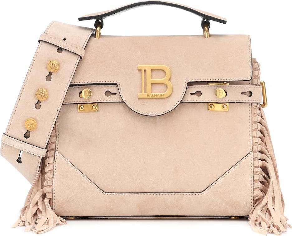 Balmain B-Buzz 23 fringed suede tote