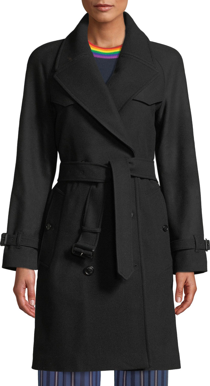 Burberry London England Cranston Wool-Blend Trench Coat