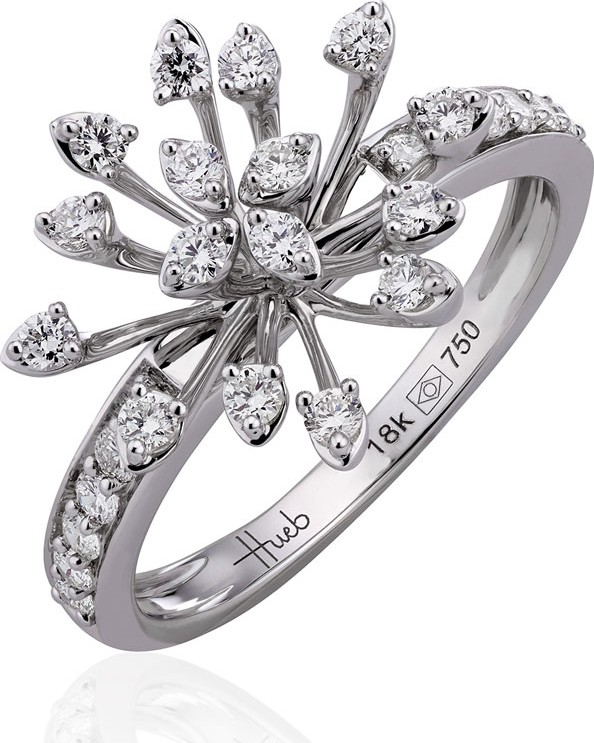 Hueb Luminus 18k White Gold Diamond Stemmed Ring