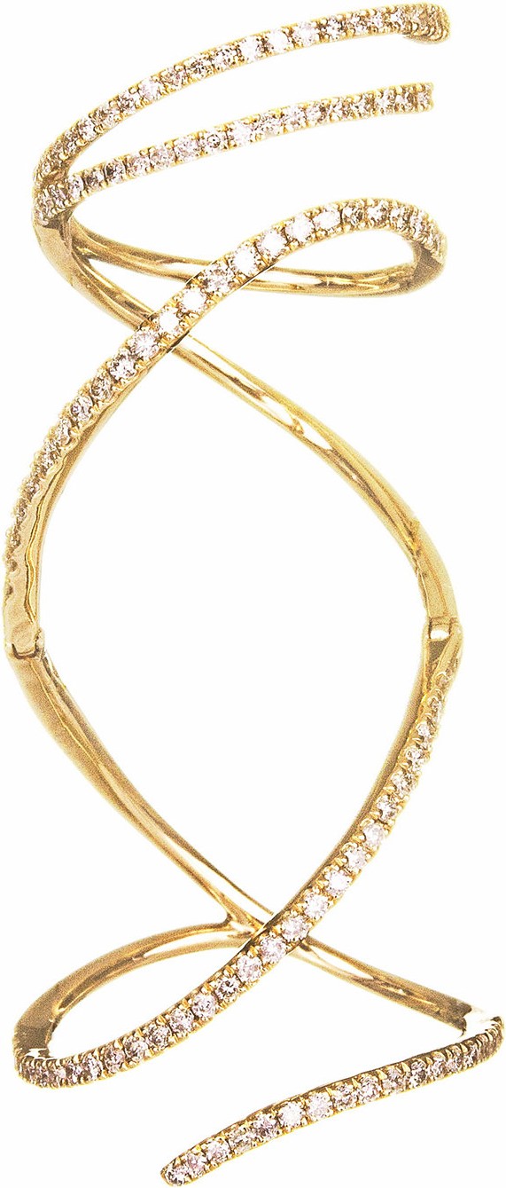 Graziela Gems 18k Diamond Mega Swirl Ring, Size 7