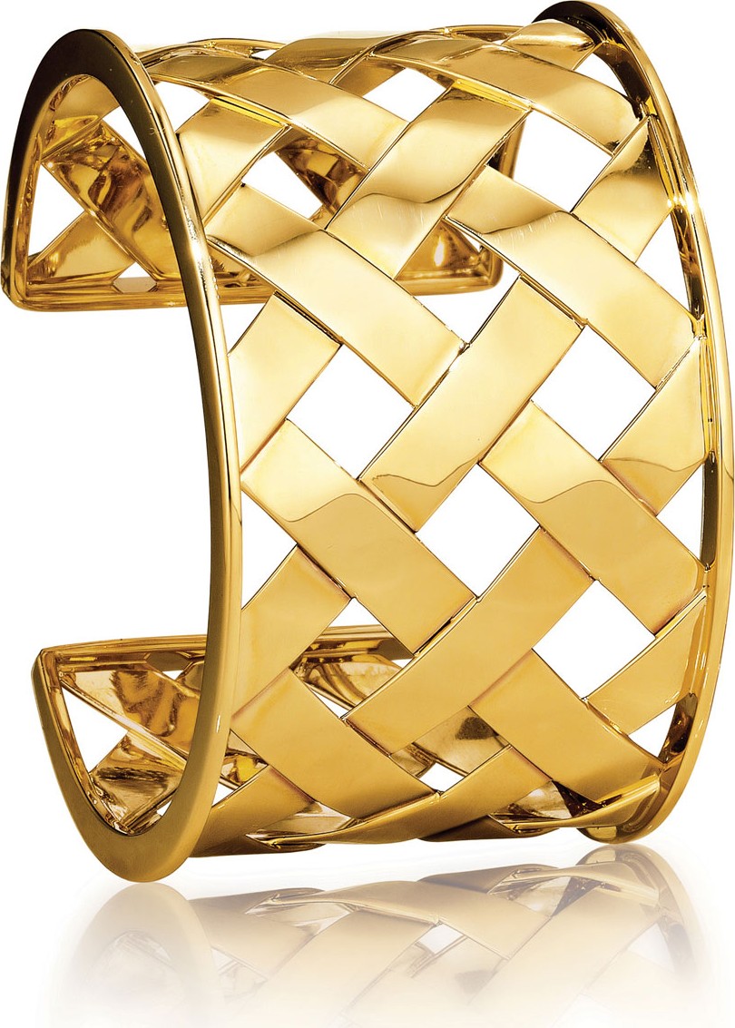 Verdura 18K Yellow Gold Crisscross Cuff Bracelet