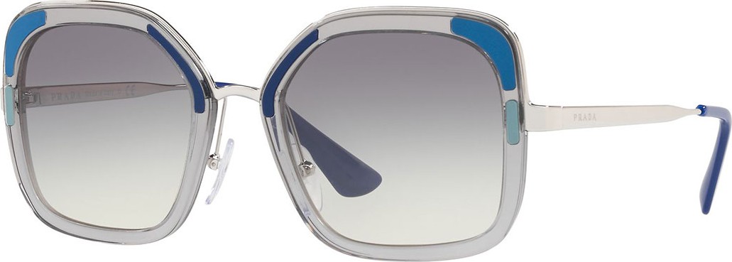 Prada Rimmed Square Metal Sunglasses