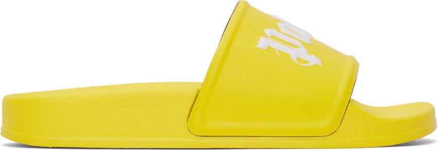 Palm Angels Yellow Logo Slides