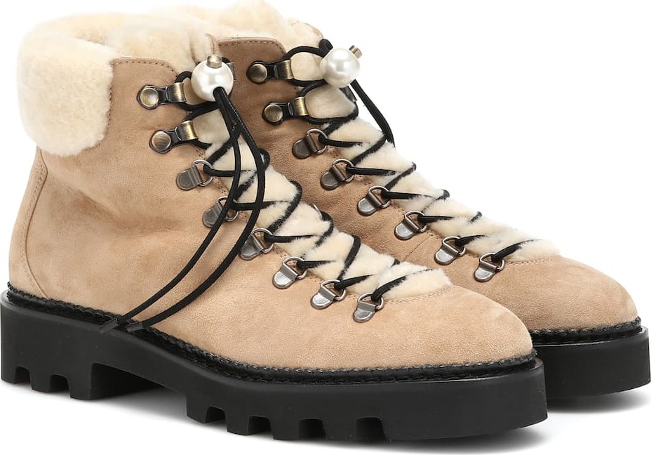 Nicholas Kirkwood Shearling and suede ankle boots
