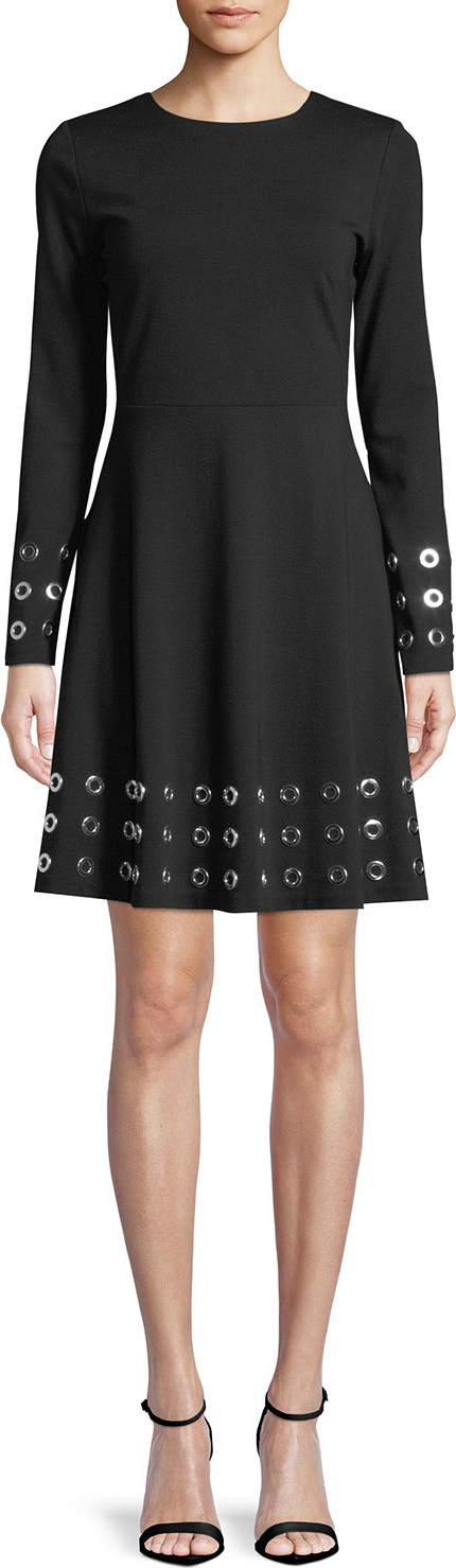 MICHAEL MICHAEL KORS Grommet-Trim Flare Dress