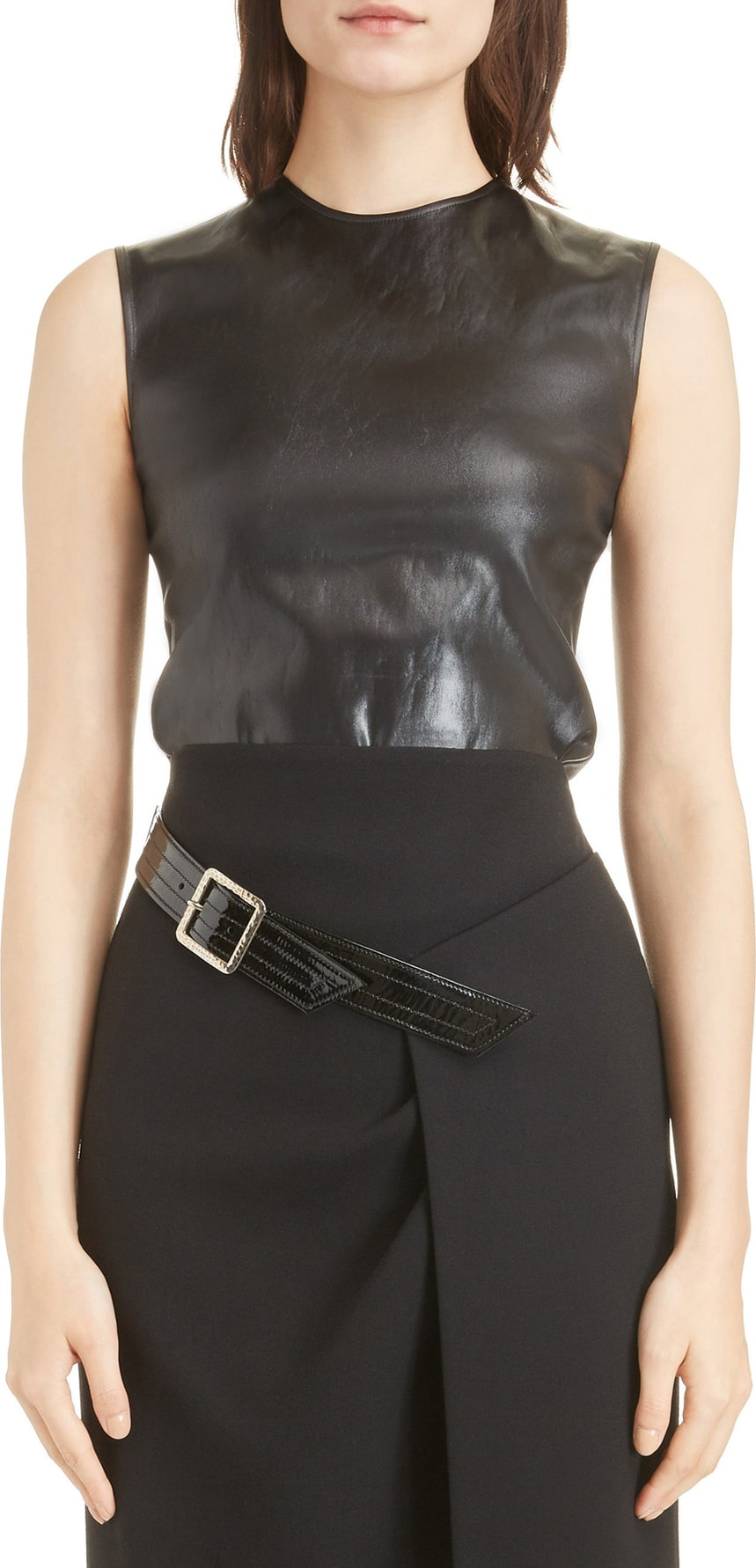 Givenchy Faux Leather Tank Top