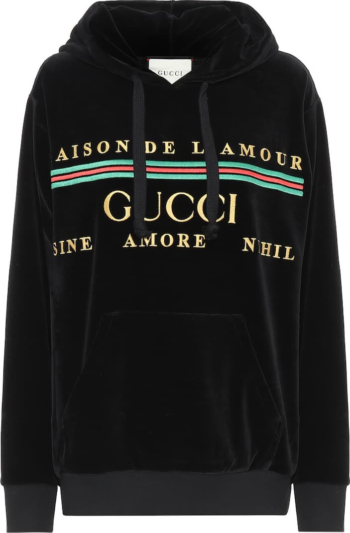 Gucci Logo cotton-blend chenille hoodie