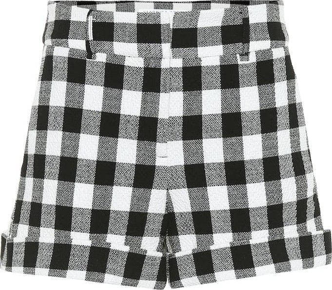 Veronica Beard Carito checked cotton shorts