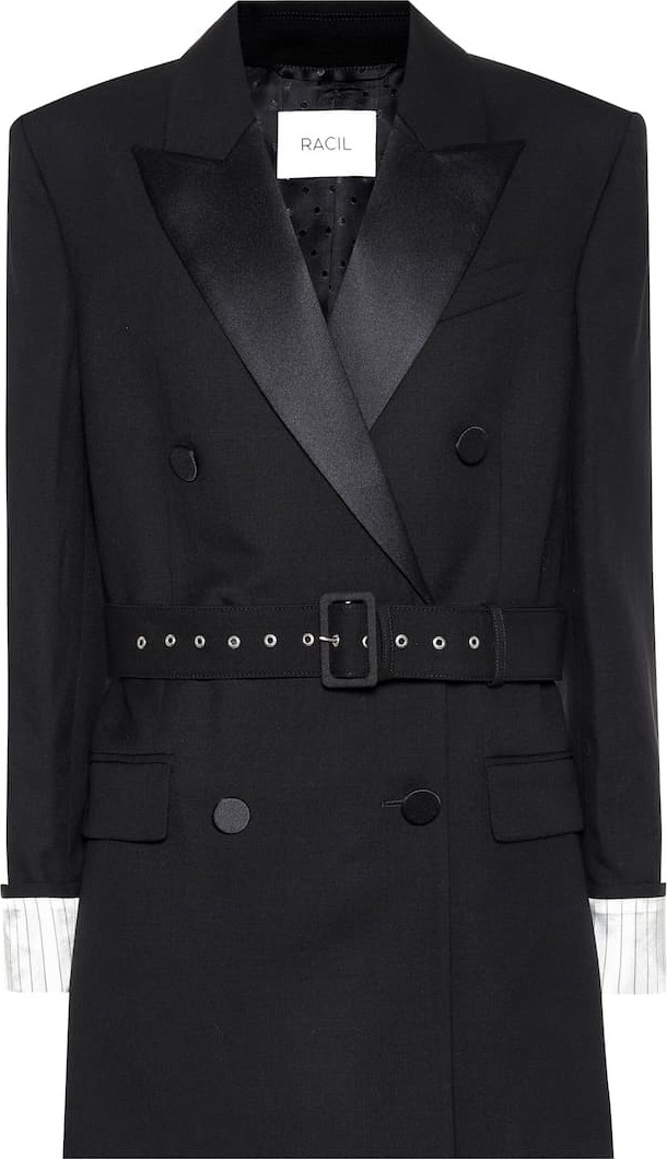 Racil Farrah satin and wool blazer