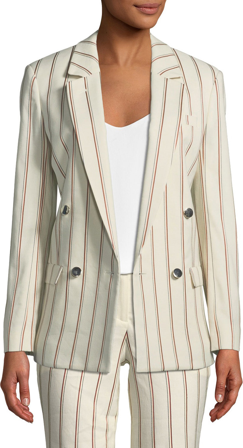 ba&sh Fedor Striped Double-Breasted Blazer