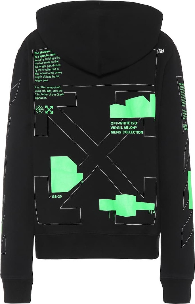 Off White Printed cotton-jersey hoodie