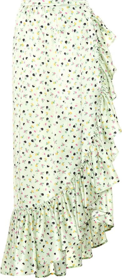 Attico Floral-printed silk skirt