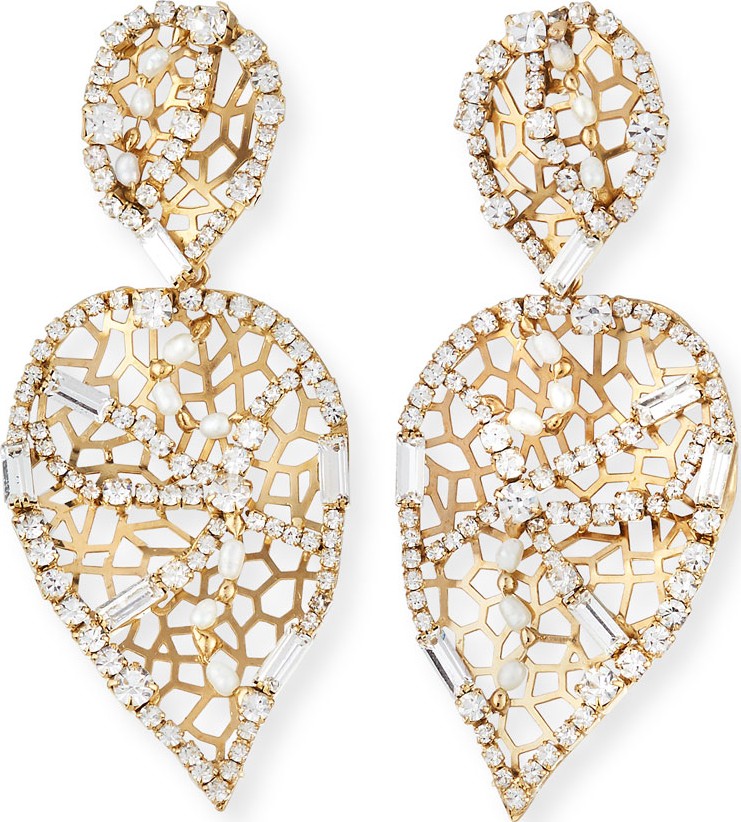 Rosantica Brividi Perforated Crystal Drop Earrings