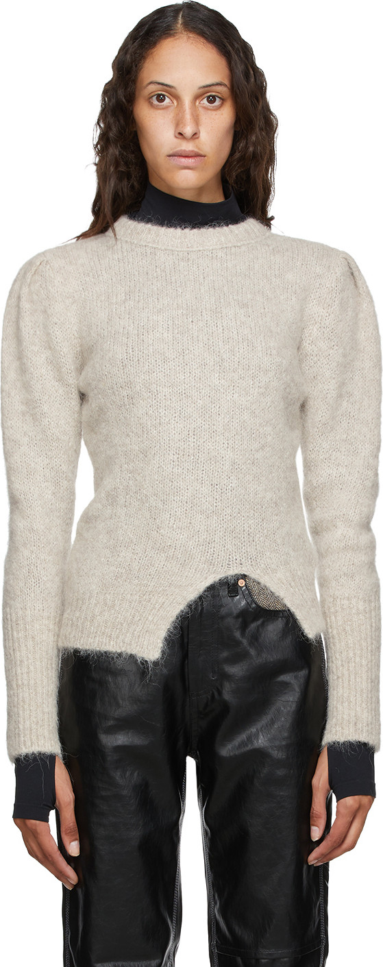 Andersson Bell - Beige Alpaca Puff Sleeve Rozi Sweater