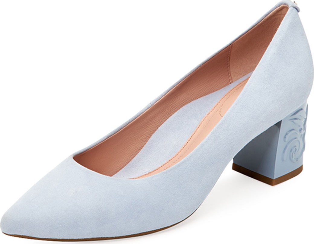 Taryn Rose Marigold 60mm Rose-Heel Suede Pumps