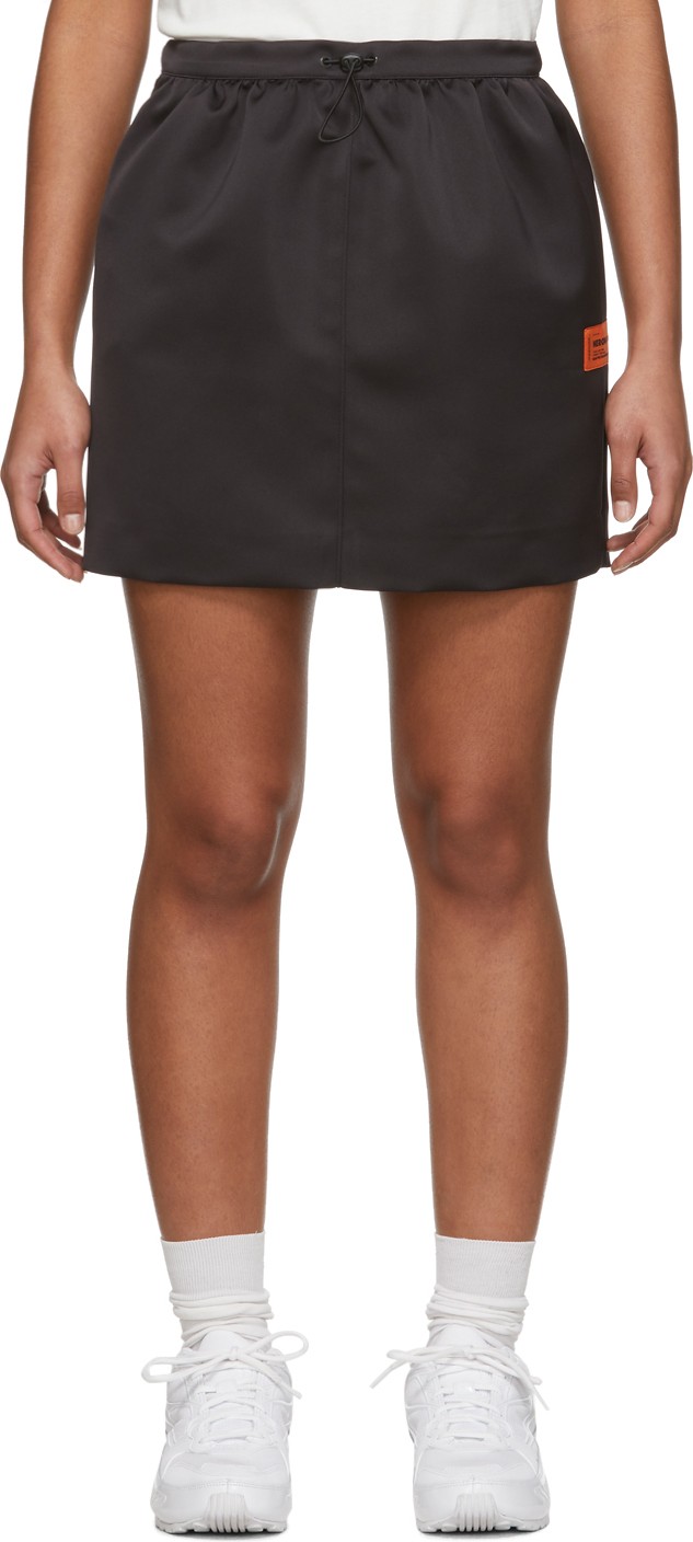 Heron Preston Black Mikado Miniskirt