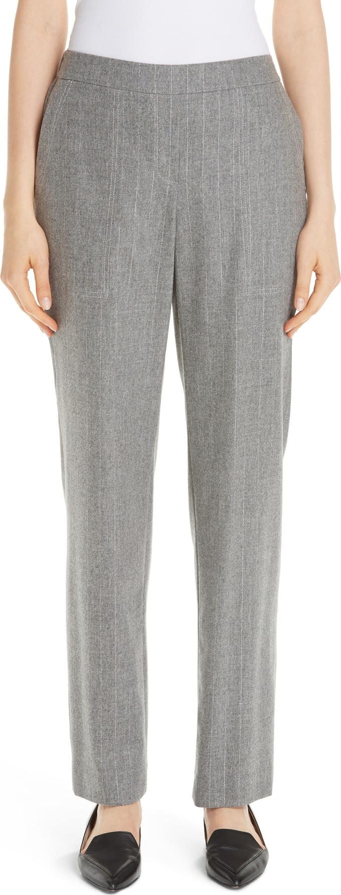 Lafayette 148 New York Fulton Stretch Flannel Wool & Cashmere Pants
