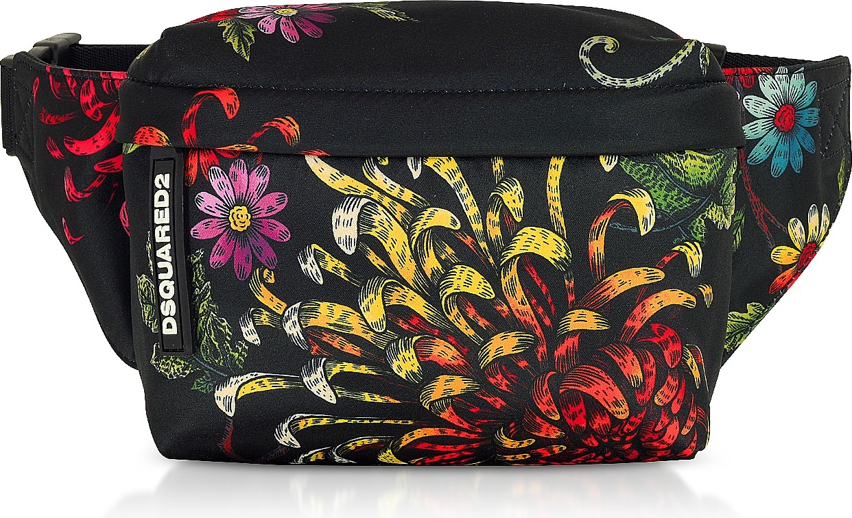 DSQUARED2 Women's Multicolor Flowers Printed Satin Mini Belt Bag