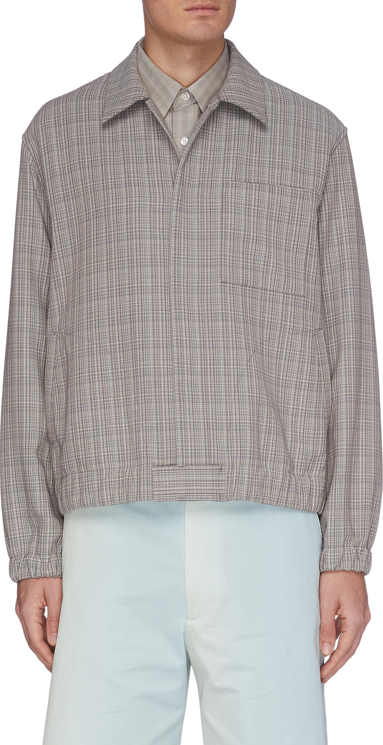 Auralee 'Hard Twist' elastic hem check blouson jacket