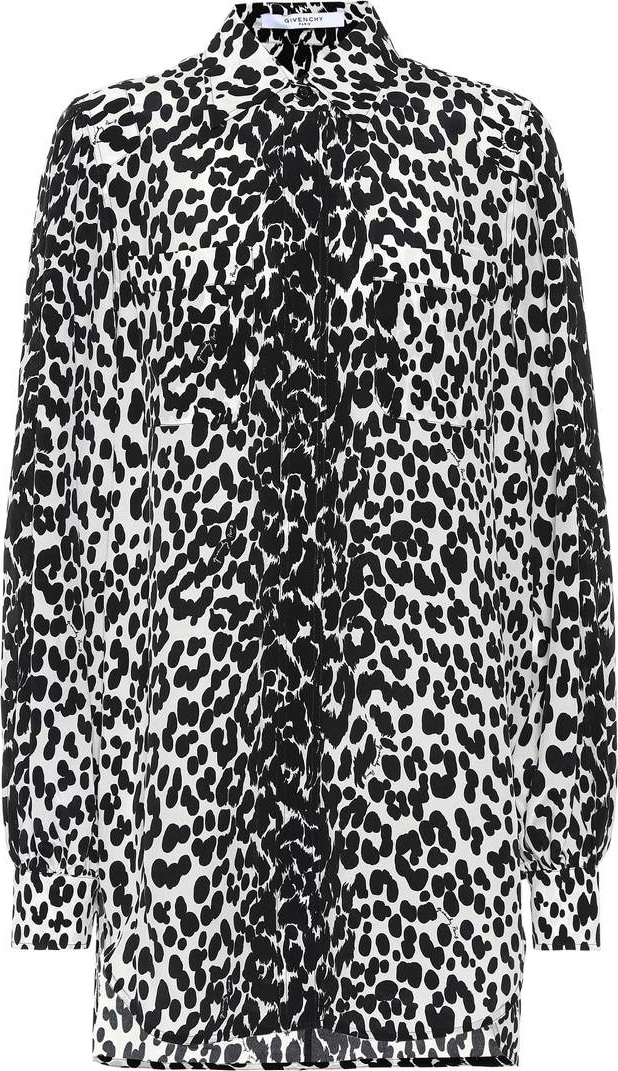 Givenchy Leopard silk shirt dress