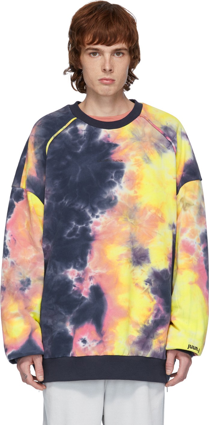 Juun.J Navy Tie-Dye Sweatshirt