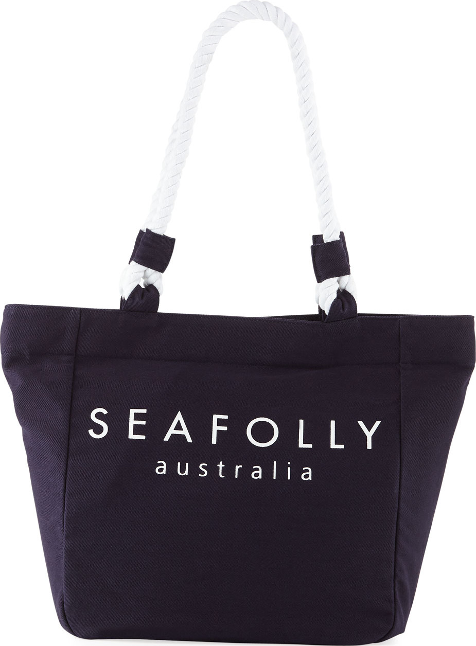Seafolly Carried Away Canvas Rope Beach Tote Bag