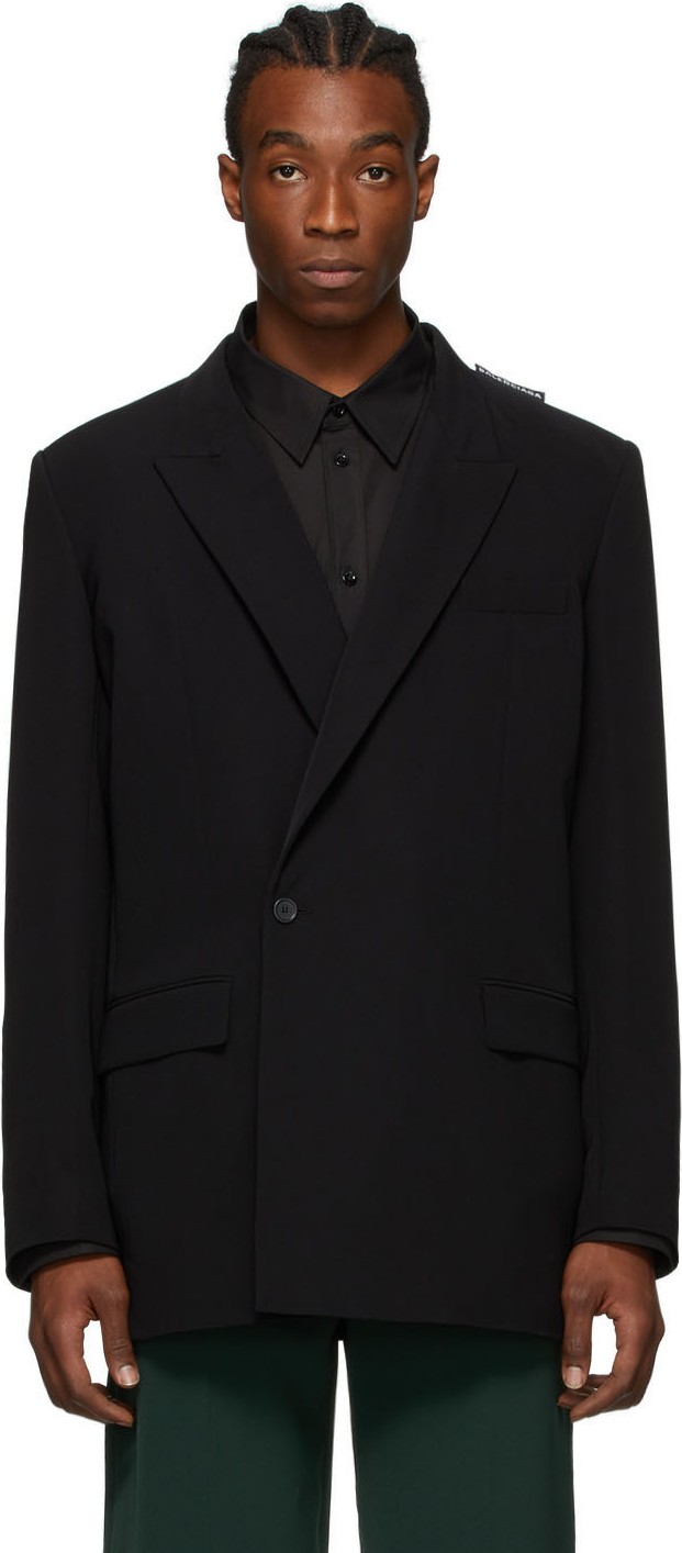 Balenciaga Black 80s Shoulder Blazer