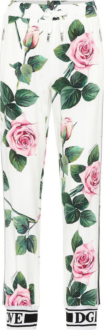 Dolce & Gabbana Floral high-rise trackpants