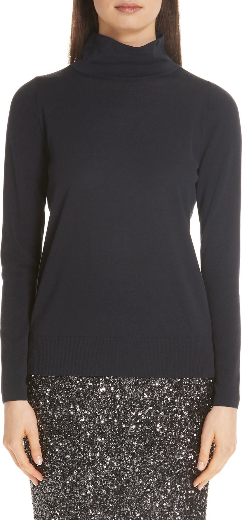 Lafayette 148 New York Merino Wool Modern Turtleneck Sweater