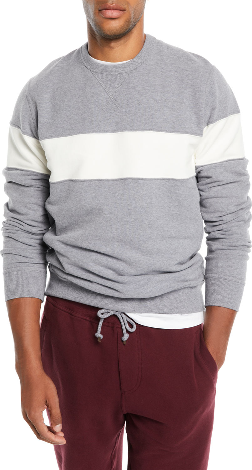 Brunello Cucinelli Men's Chest-Stripe Sweatshirt