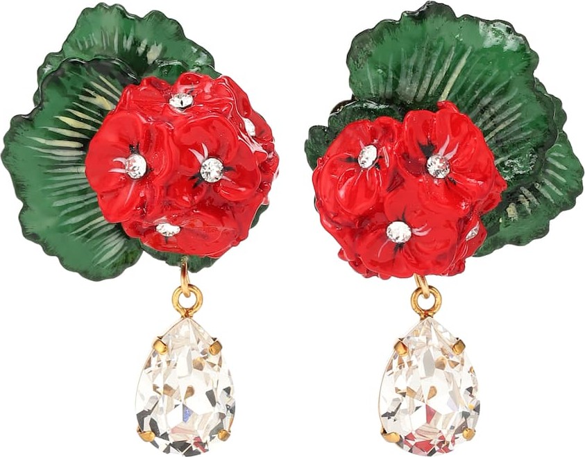 Dolce & Gabbana Floral clip-on drop earrings