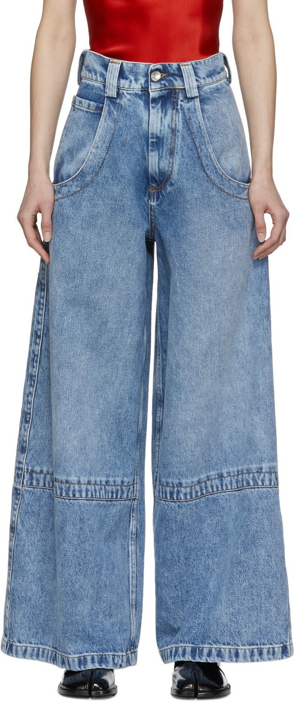 Maison Margiela Blue Wide-Leg Jeans