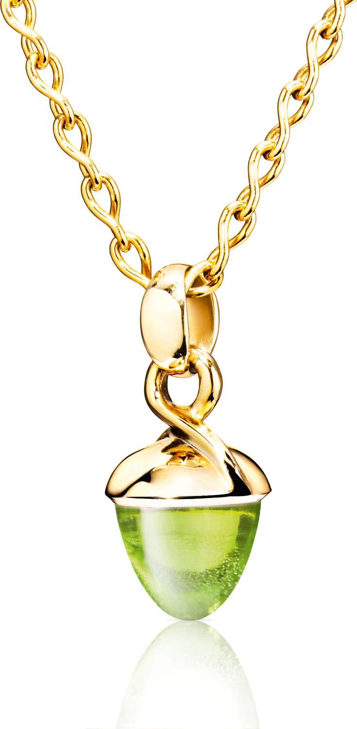 Tamara Comolli Mikado Bouquet Peridot Pendant Enhancer in Yellow Gold