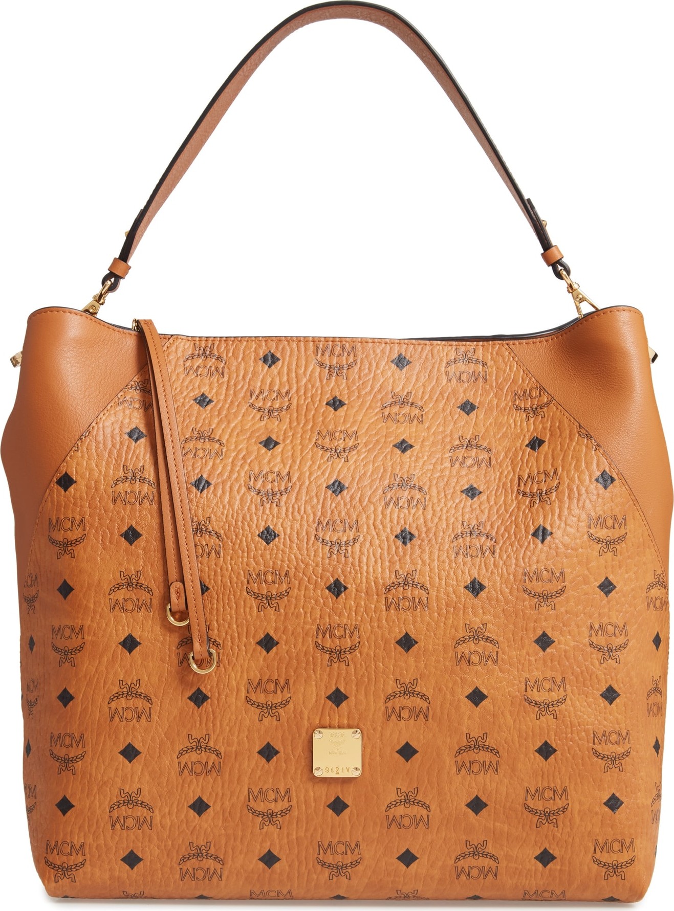 MCM Large Klara Visetos Coated Canvas Hobo