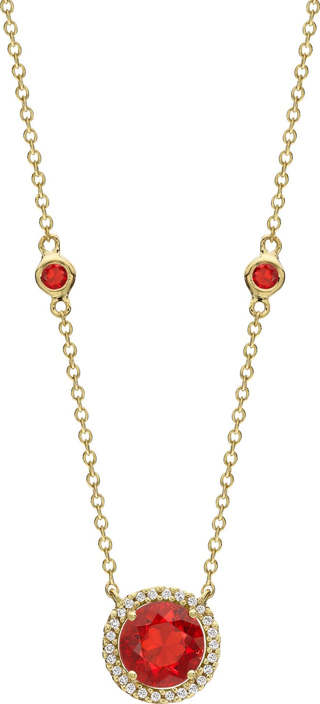 Kiki McDonough Grace 18k Gold Fire Opal & Diamond Pendant Necklace