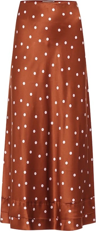 Lee Mathews Talulah polka-dot silk-satin skirt