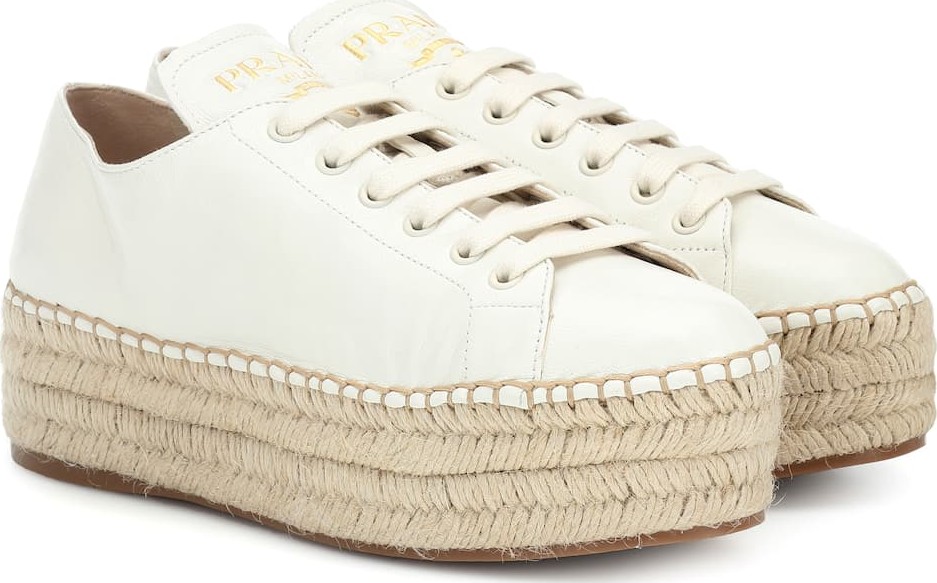 Prada Leather espadrille sneakers