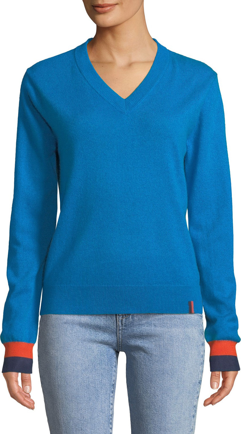 Kule Sawyer V-Neck Cashmere Pullover Top