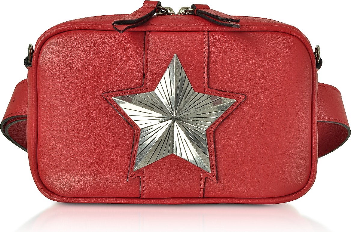Les Jeunes Etoiles Leather Vega Belt Bag w/Chain Strap